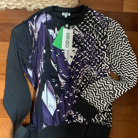 Kenzo Black Purple Mens Sweatshirt 